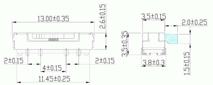 Alinta 8-feet Slide Switch (toggle Switch)  SMT Type Operation Force 150±100gf Life Cycle 10000 Times Travel 2mm